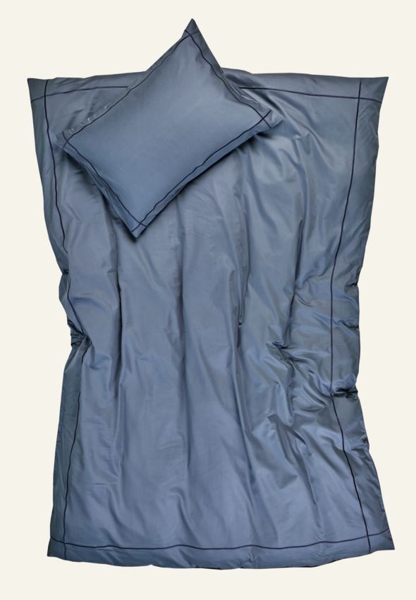 Pussilakanasetti satiinipuuvillaa sumuinen sininen - 3