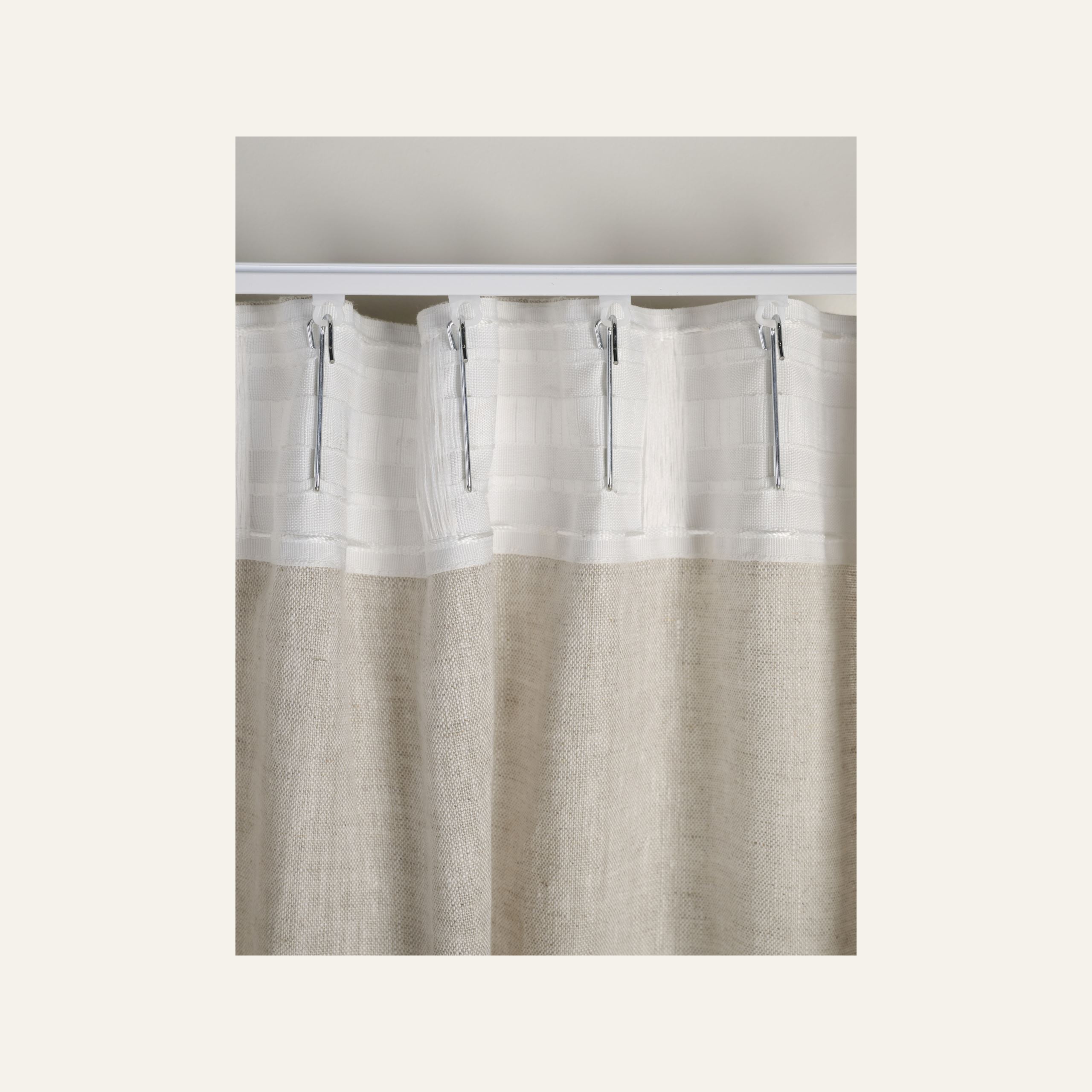 Pellavaverho vaalean beige - 4