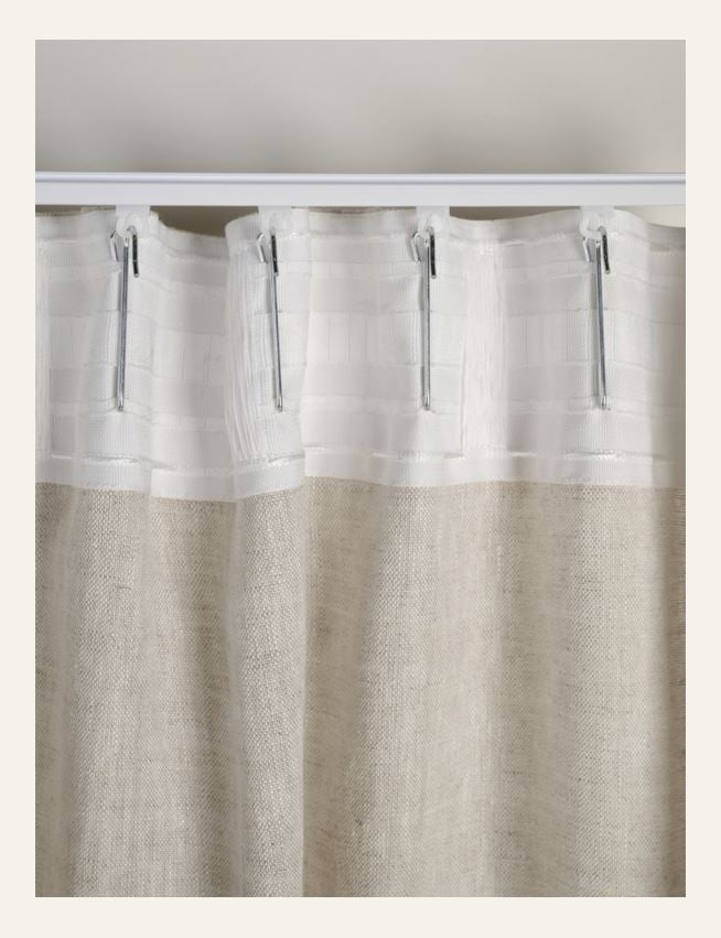 Pellavaverho vaalean beige - 4