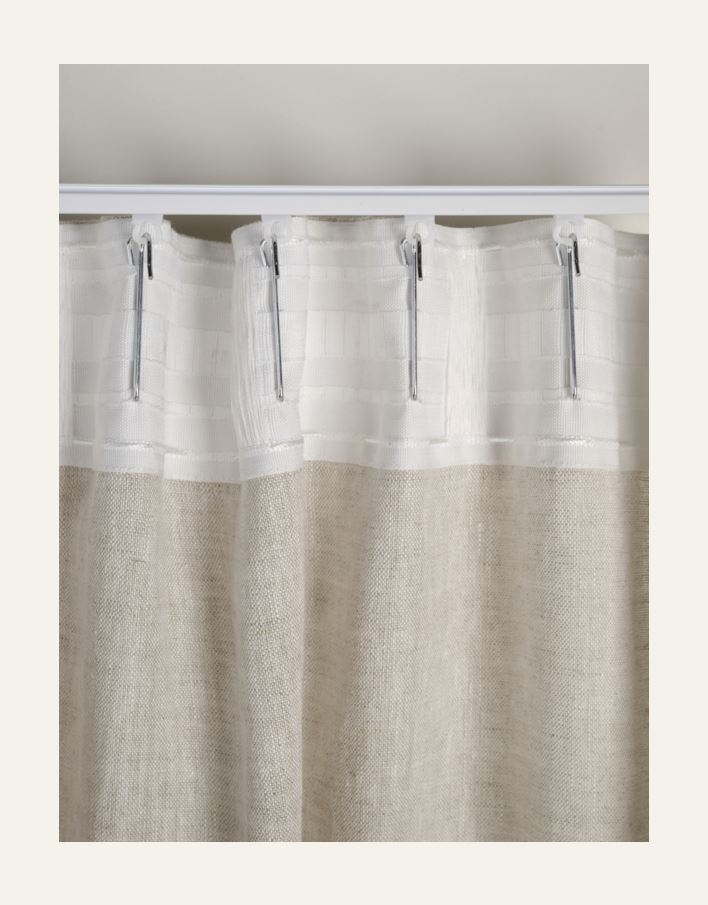 Pellavaverho vaalean beige - 4