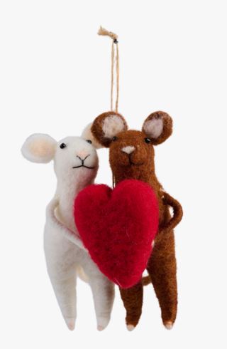 Mouse heart jouluhiiri moniväri/punainen