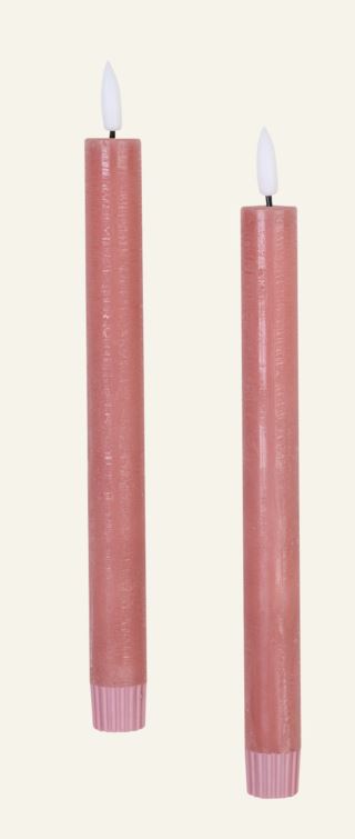 Lucius LED-kruunukynttilä vanha roosa
