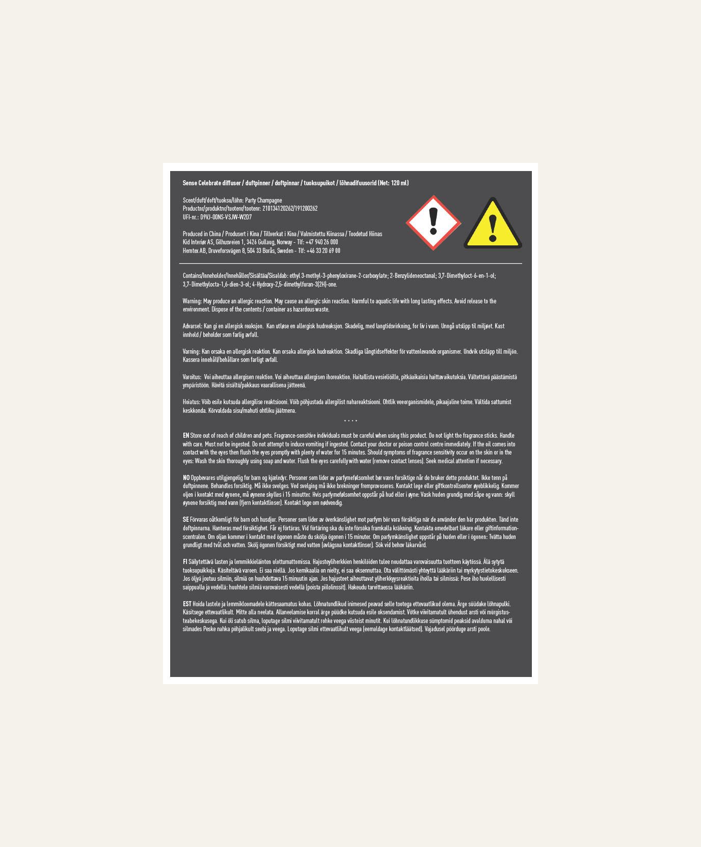 Huonetuoksu samppanja - 3