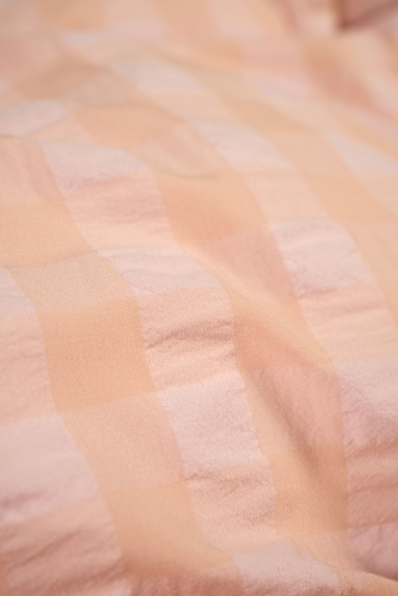 Pussilakanasetti lankavärjättyä kreppipuuvillaa koralli - 5