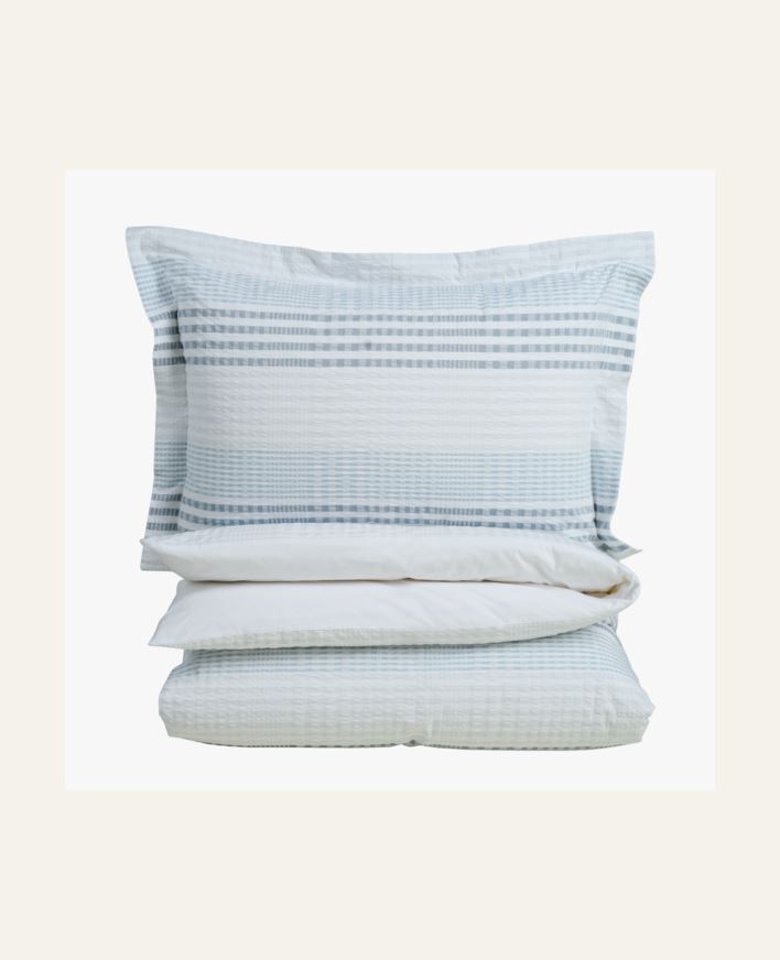 Pussilakanasetti kreppipuuvillaa vaaleansininen - 230x220 cm/50x60 cm vaaleansininen - 1