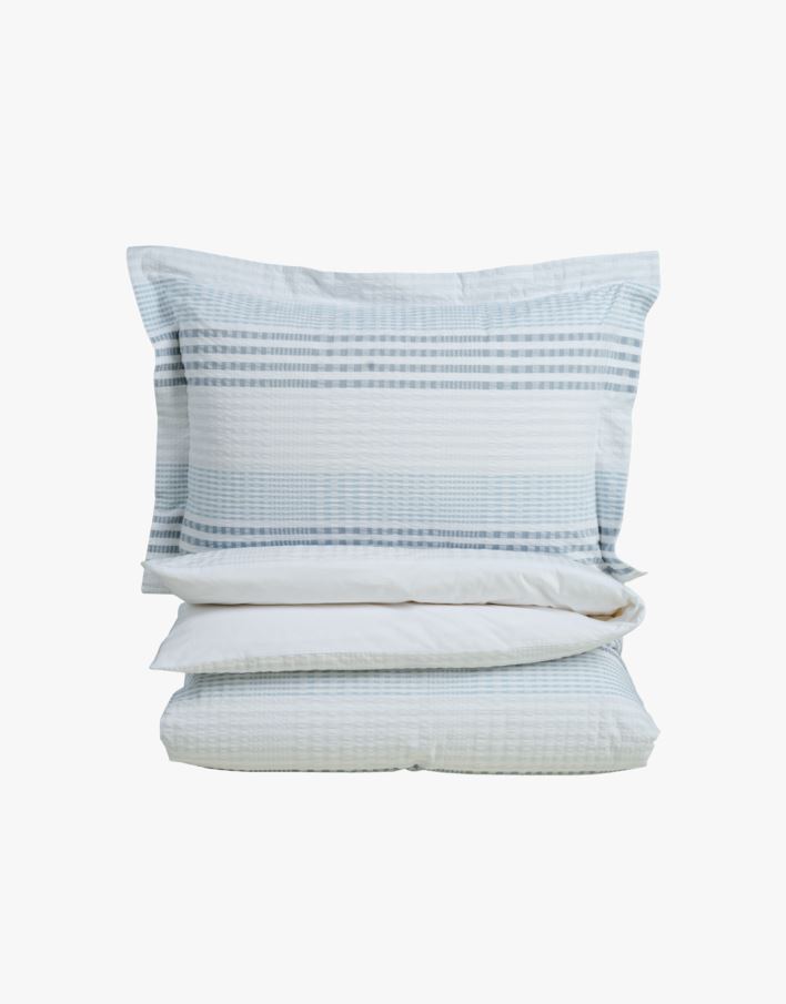 Pussilakanasetti kreppipuuvillaa vaaleansininen - 230x220+50x60 cm vaaleansininen - 1