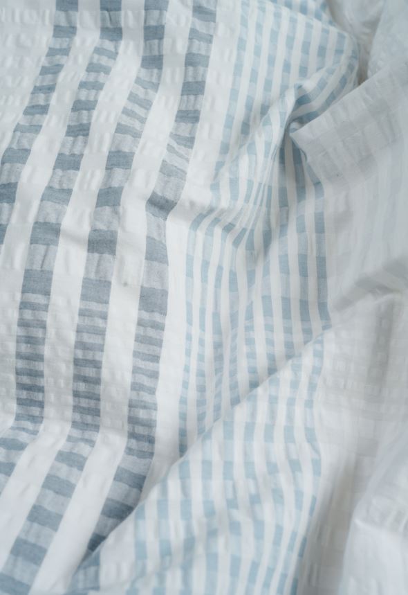 Pussilakanasetti kreppipuuvillaa vaaleansininen - 5