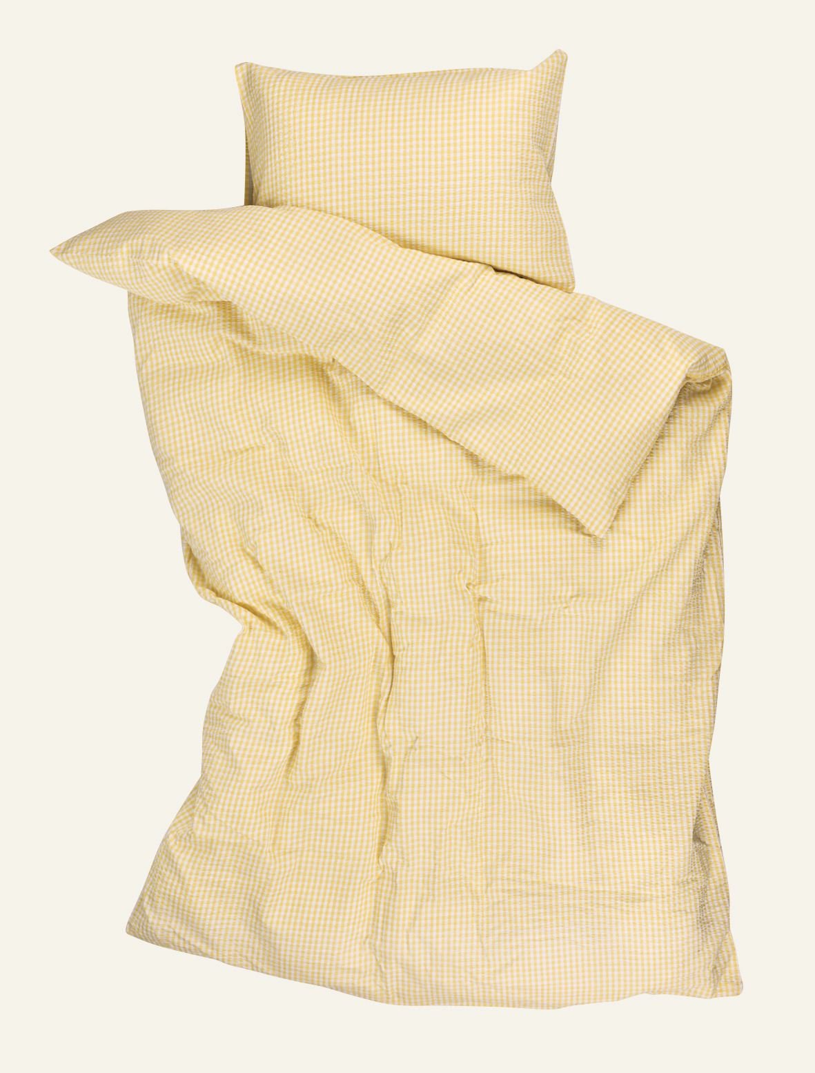 Pussilakanasetti kreppipuuvillaa keltainen - 2