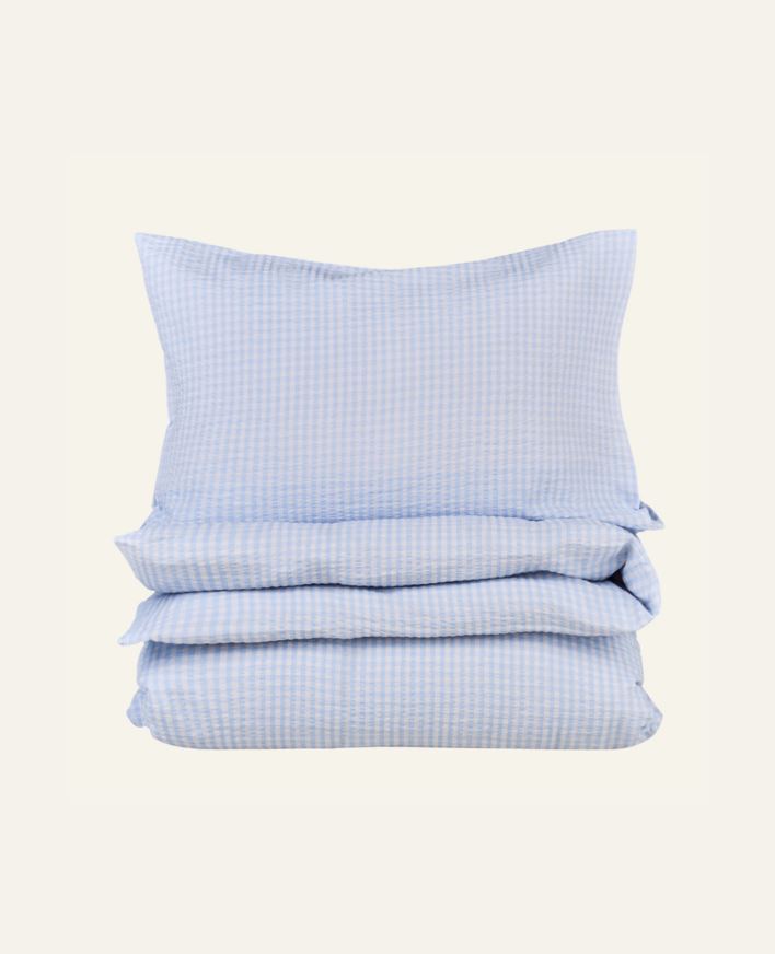 Pussilakanasetti kreppipuuvillaa vaaleansininen - 150x210 cm/50x60 cm vaaleansininen - 1