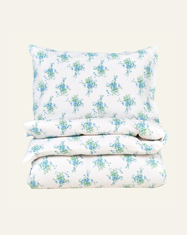 Pussilakanasetti kreppipuuvillaa moniväri/sininen - 150x210+50x60 cm moniväri/sininen - 1