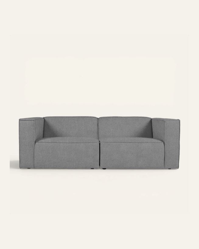 Moduulisohva 2 osaa käsinojalla harmaa - 220x93x73 cm harmaa - 1