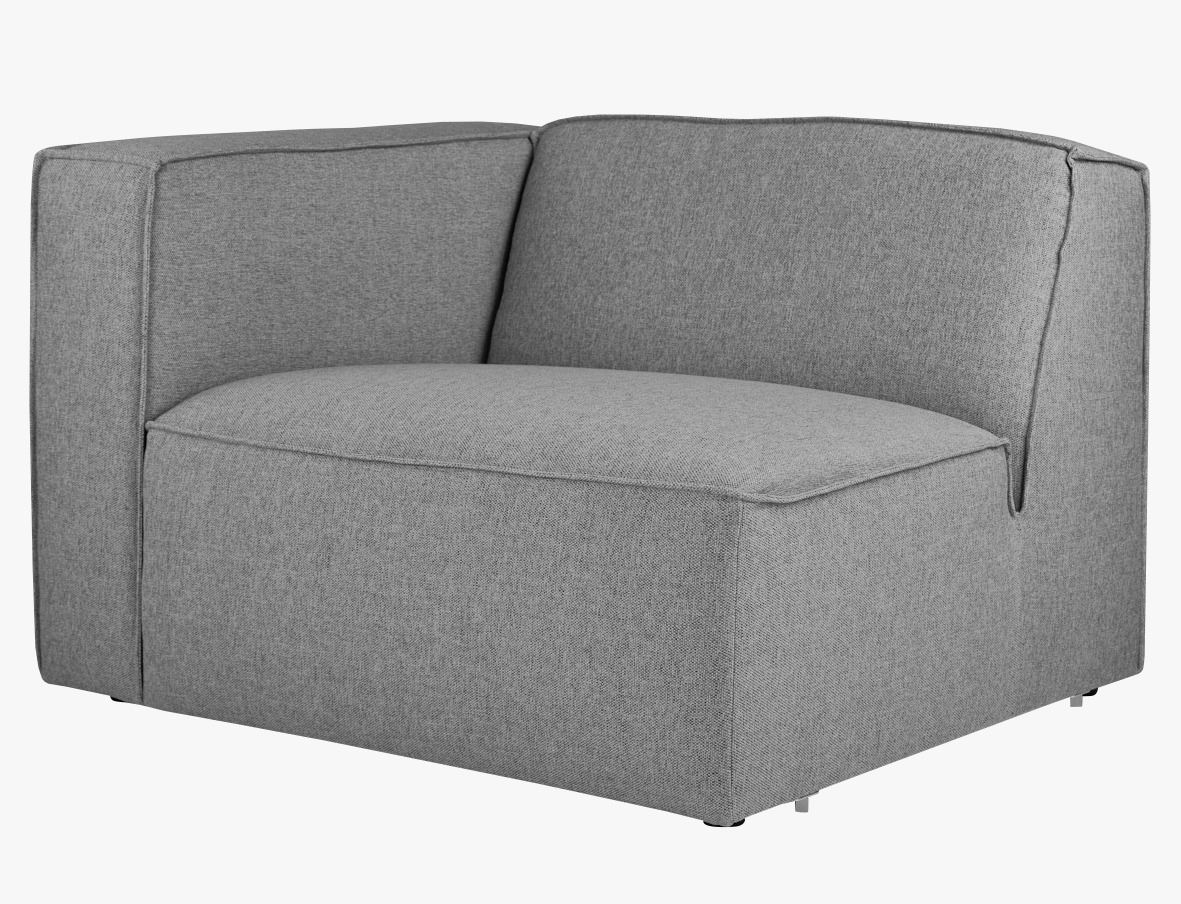 Moduulisohvaosa 1,5-istuttava käsinoja vasen harmaa - 2