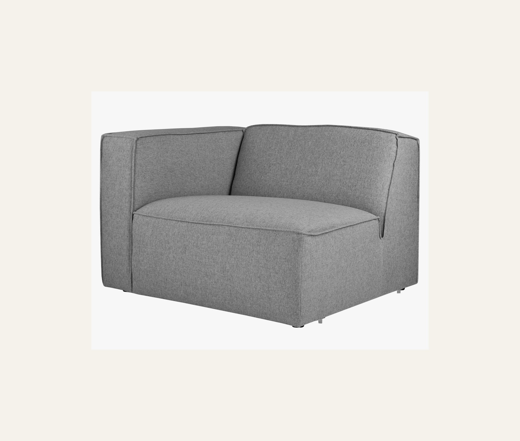 Moduulisohvaosa 1,5-istuttava käsinoja vasen harmaa - 2