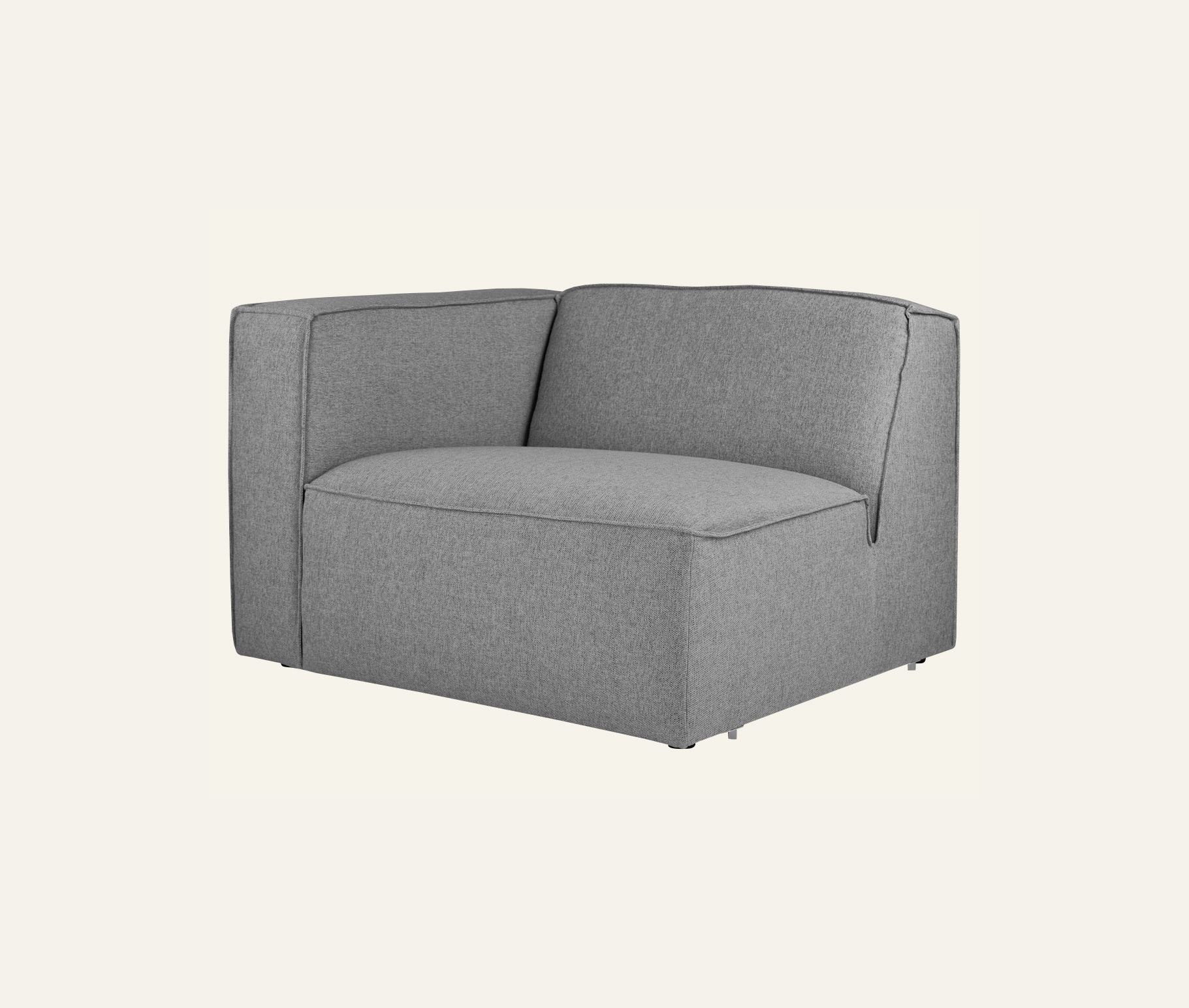 Moduulisohvaosa 1,5-istuttava käsinoja vasen harmaa - 2