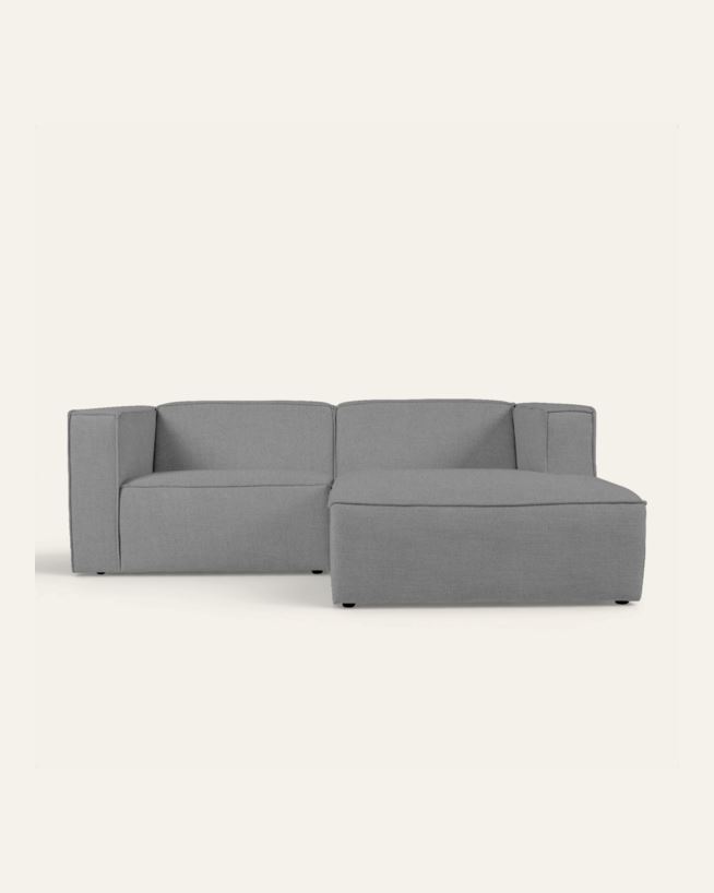 Moduulisohva 2 osaa oikea divaani harmaa - 224x154x73 cm harmaa - 1
