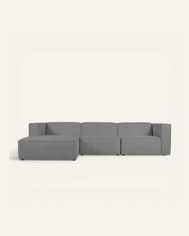 Moduulisohva 3 osaa divaani vasen harmaa - 314x154x73 cm harmaa - 1