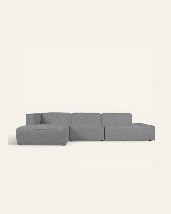 Moduulisohva 3 osaa avoin pääty oikea harmaa - 338x153x73 cm harmaa - 1