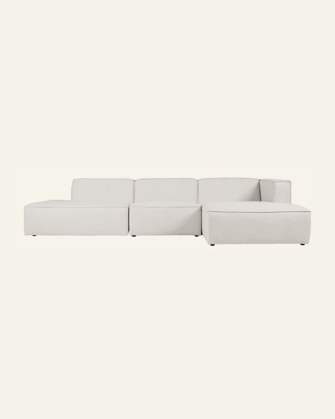 Moduulisohva 3 osaa avoin pää vasen luonnonväri - 338x153x73 cm luonnonväri - 1