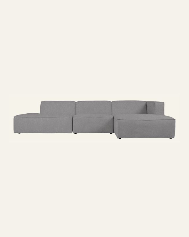 Moduulisohva 3 osaa avoin pää vasen harmaa - 338x153x73 cm harmaa - 1