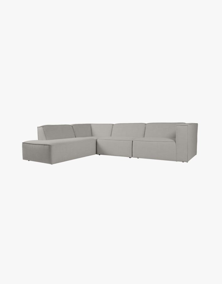 Sohva avokulmalla vasen, 4 osaa harmaa - 293x227x73 cm harmaa - 1