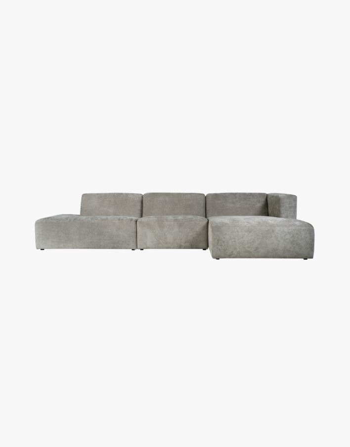 Sohva divaanilla oikea + avoin pääty vasen, 3 osaa harmaa - 153x338x73 cm harmaa - 1