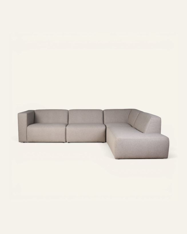 Moduulisohva 4 osaa avoin pääty oikealla beige - 293x227x73 cm beige - 1