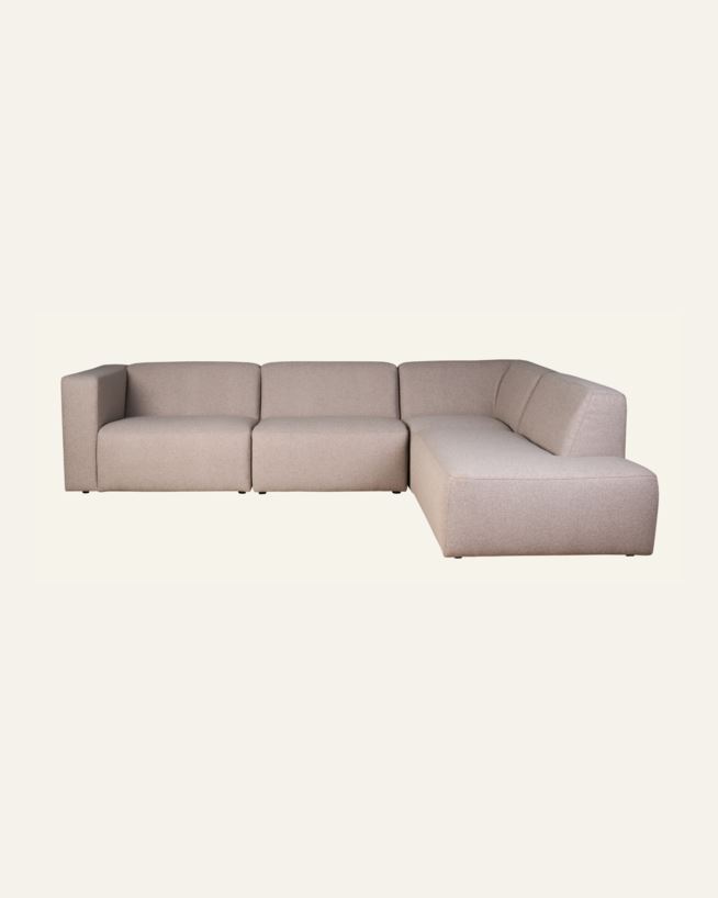 Moduulisohva 4 osaa avoin pääty oikealla beige - 293x227x73 cm beige - 1