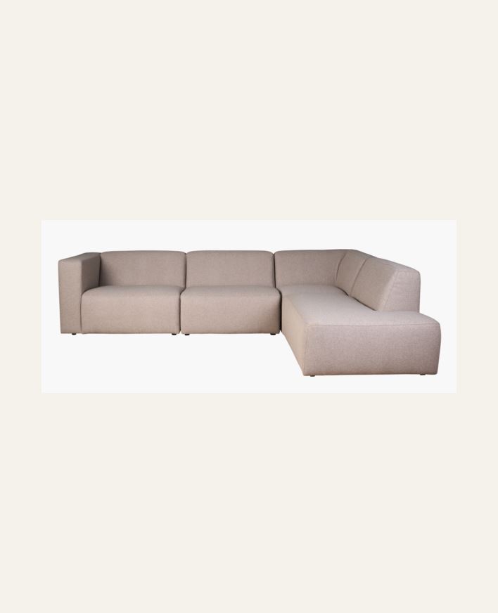 Sohva avokulmalla oikea, 4 osaa beige - 293x227x73 cm beige - 1