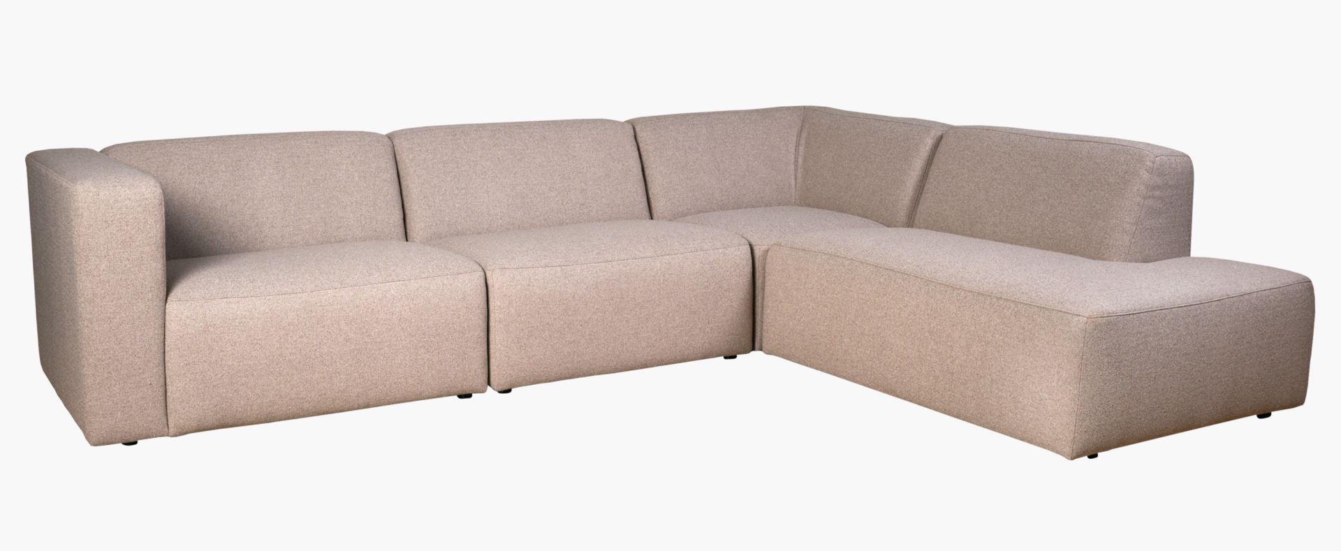 Sohva avokulmalla oikea, 4 osaa beige - 2