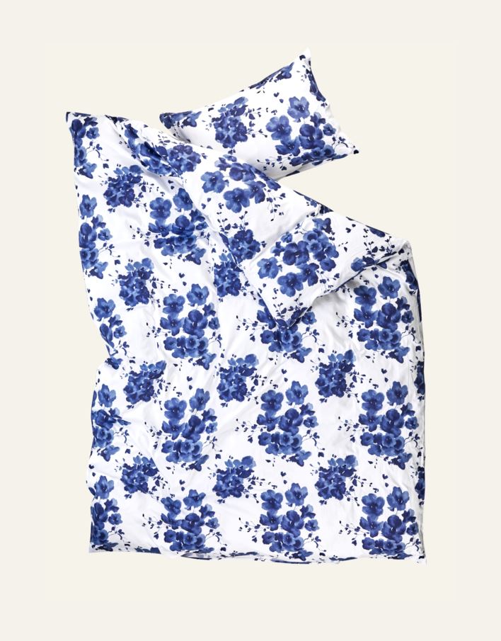 Pussilakanasetti satiinipuuvillaa sininen - 2