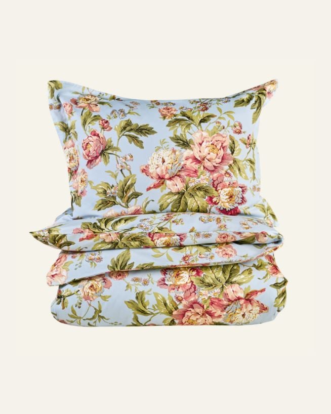 Pussilakanasetti satiinipuuvillaa vaaleansininen - 230x220 cm vaaleansininen - 1