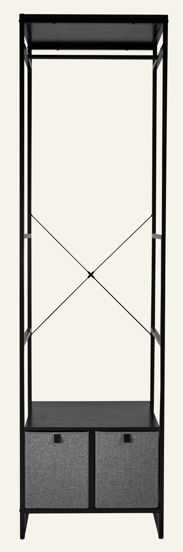 Naulakko musta - 60x46,5x215 cm musta - 1