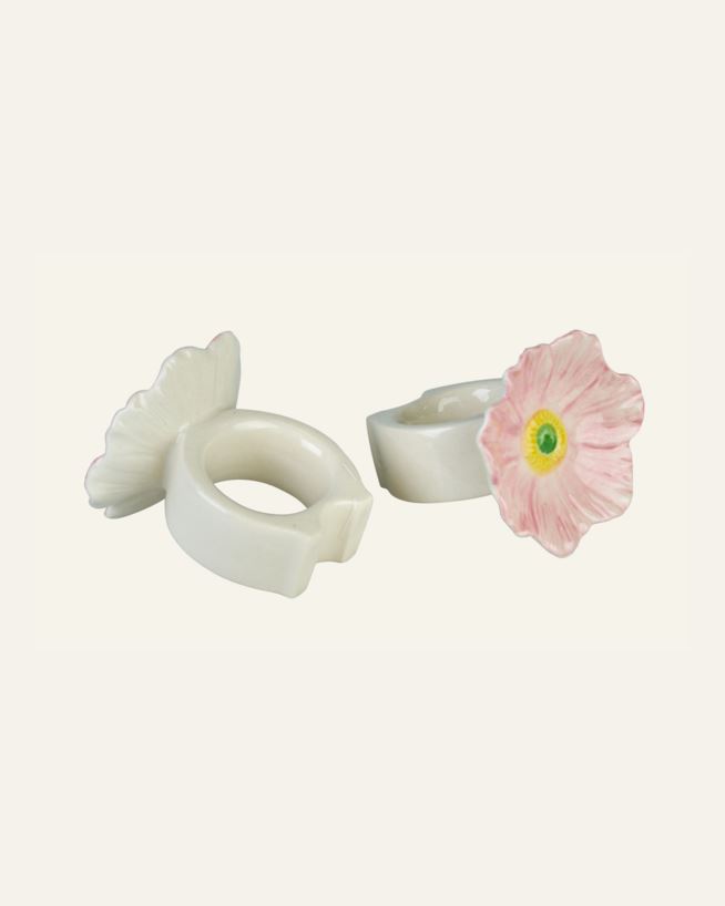 Servettirenkaat, 2 kpl roosa - 6x4,5x6 cm roosa - 1