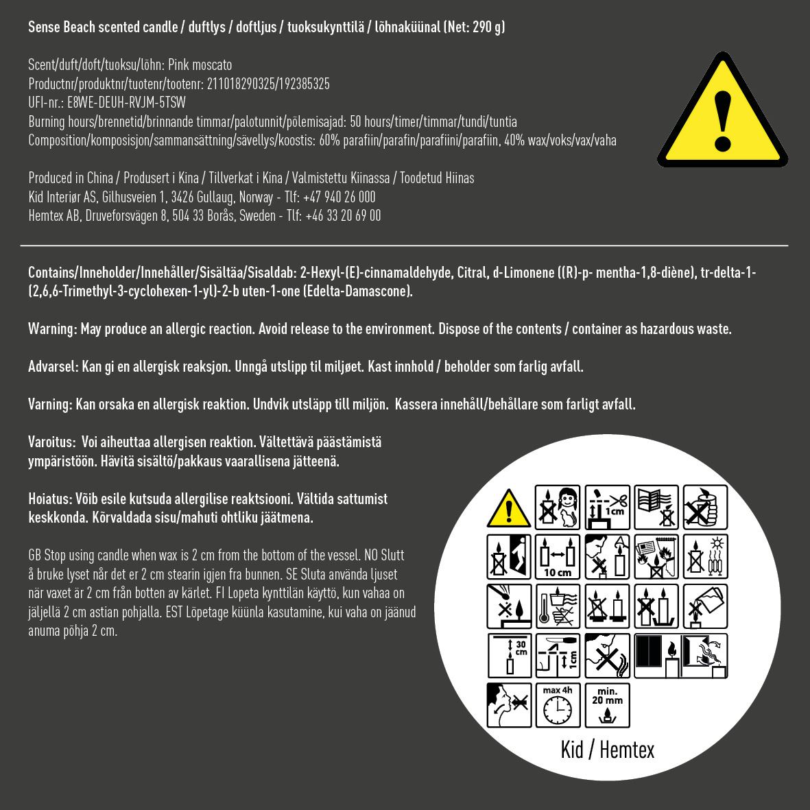 Tuoksukynttilä moniväri/roosa - 3