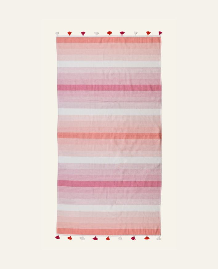 Kylpypyyhe moniväri/roosa - 75x150 cm moniväri/roosa - 1