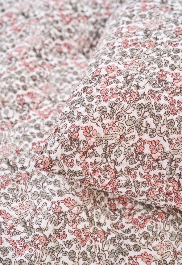 Pussilakanasetti kreppipuuvillaa moniväri/roosa - 2