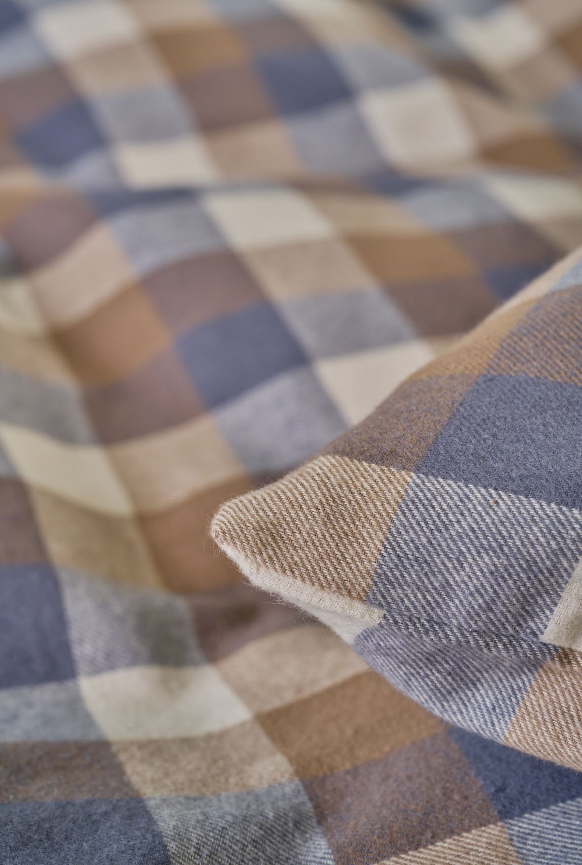 Pussilakanasetti lankavärjättyä flanellia moniväri/ruskea - 3