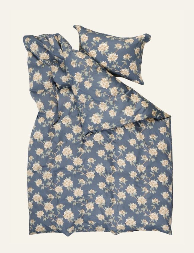 Pussilakanasetti satiinipuuvillaa sumuinen sininen - 2