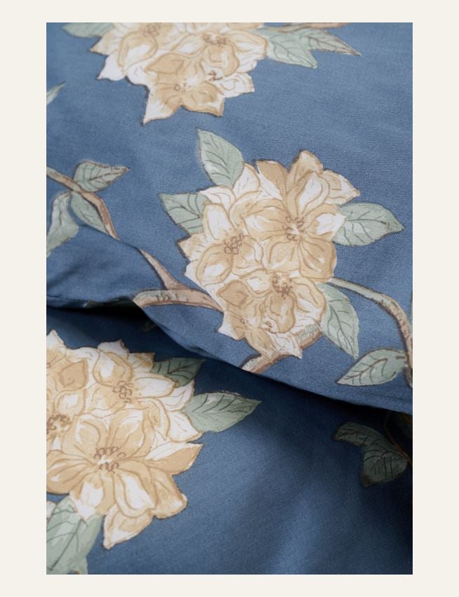 Pussilakanasetti satiinipuuvillaa sumuinen sininen - 3