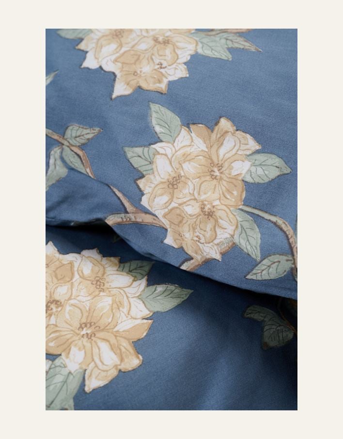 Pussilakanasetti satiinipuuvillaa sumuinen sininen - 3