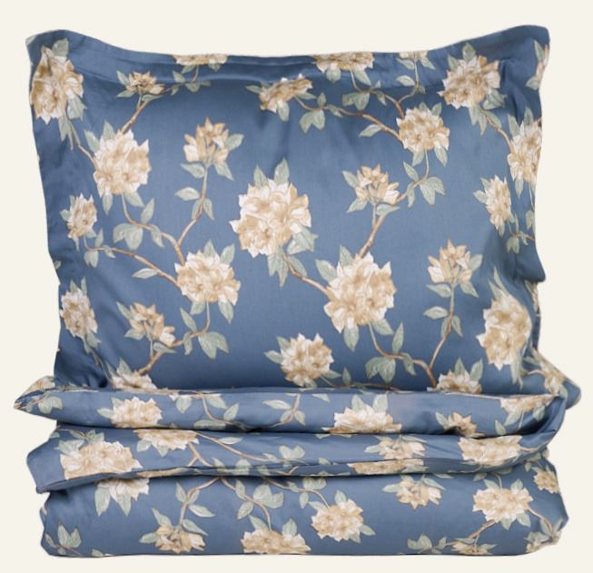 Pussilakanasetti satiinipuuvillaa sumuinen sininen - 150x210 cm sumuinen sininen - 1