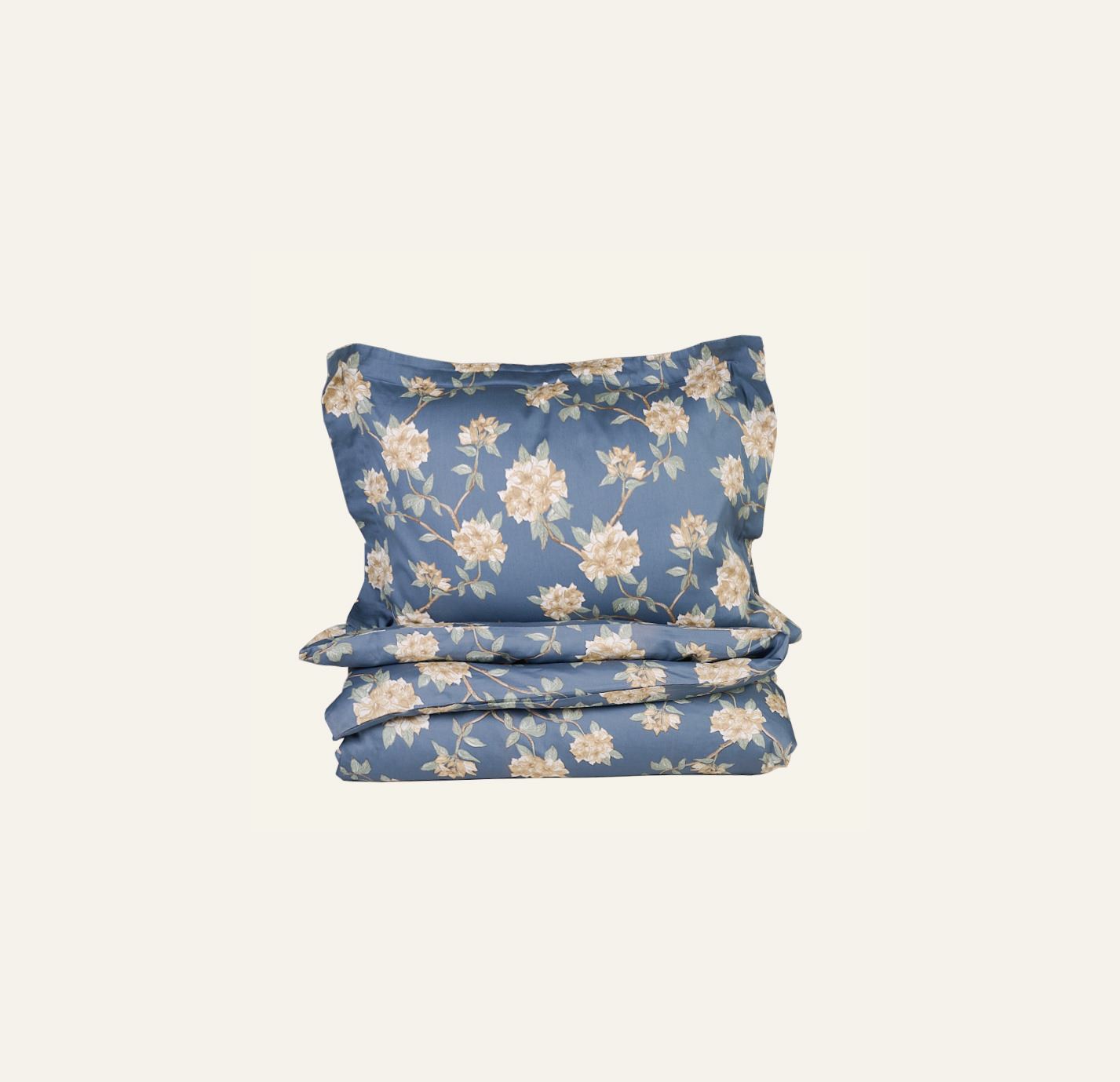 Pussilakanasetti satiinipuuvillaa sumuinen sininen - 2