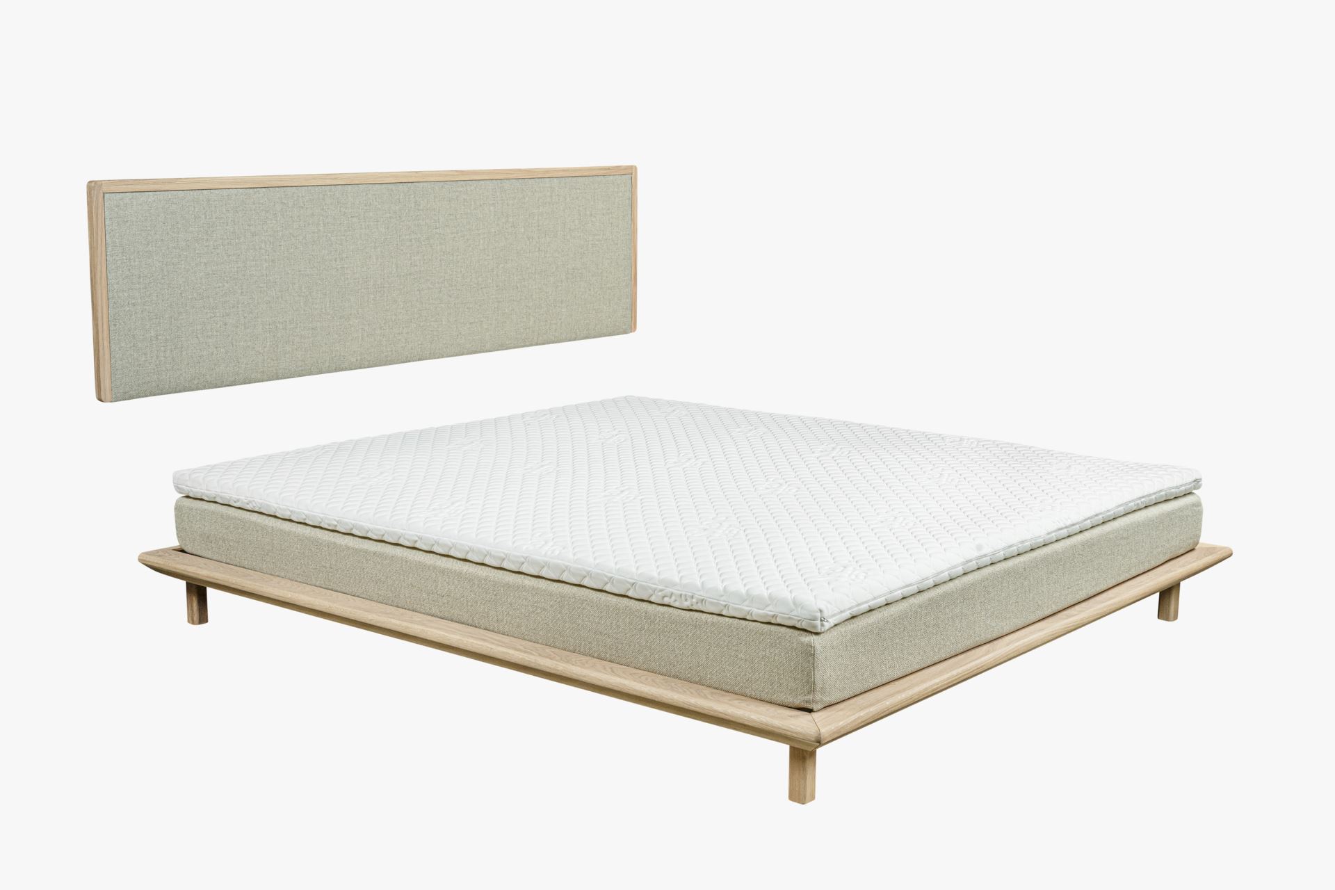 Sänky valkoöljyttyä tammea beige - 6