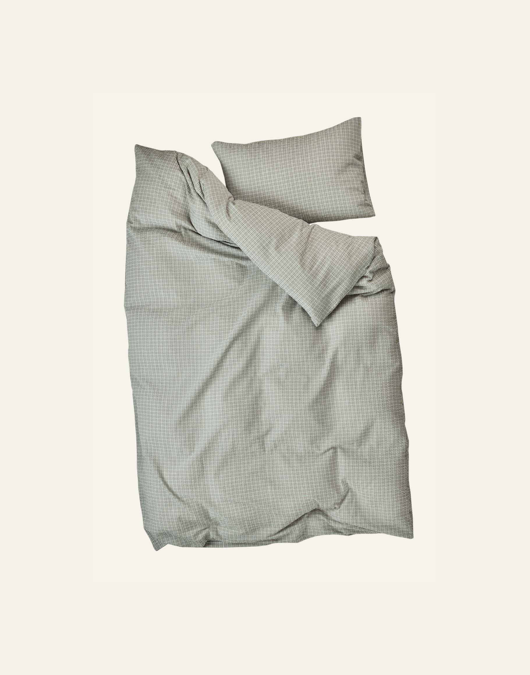 Pussilakanasetti kreppipuuvillaa oliivinvihreä - 2