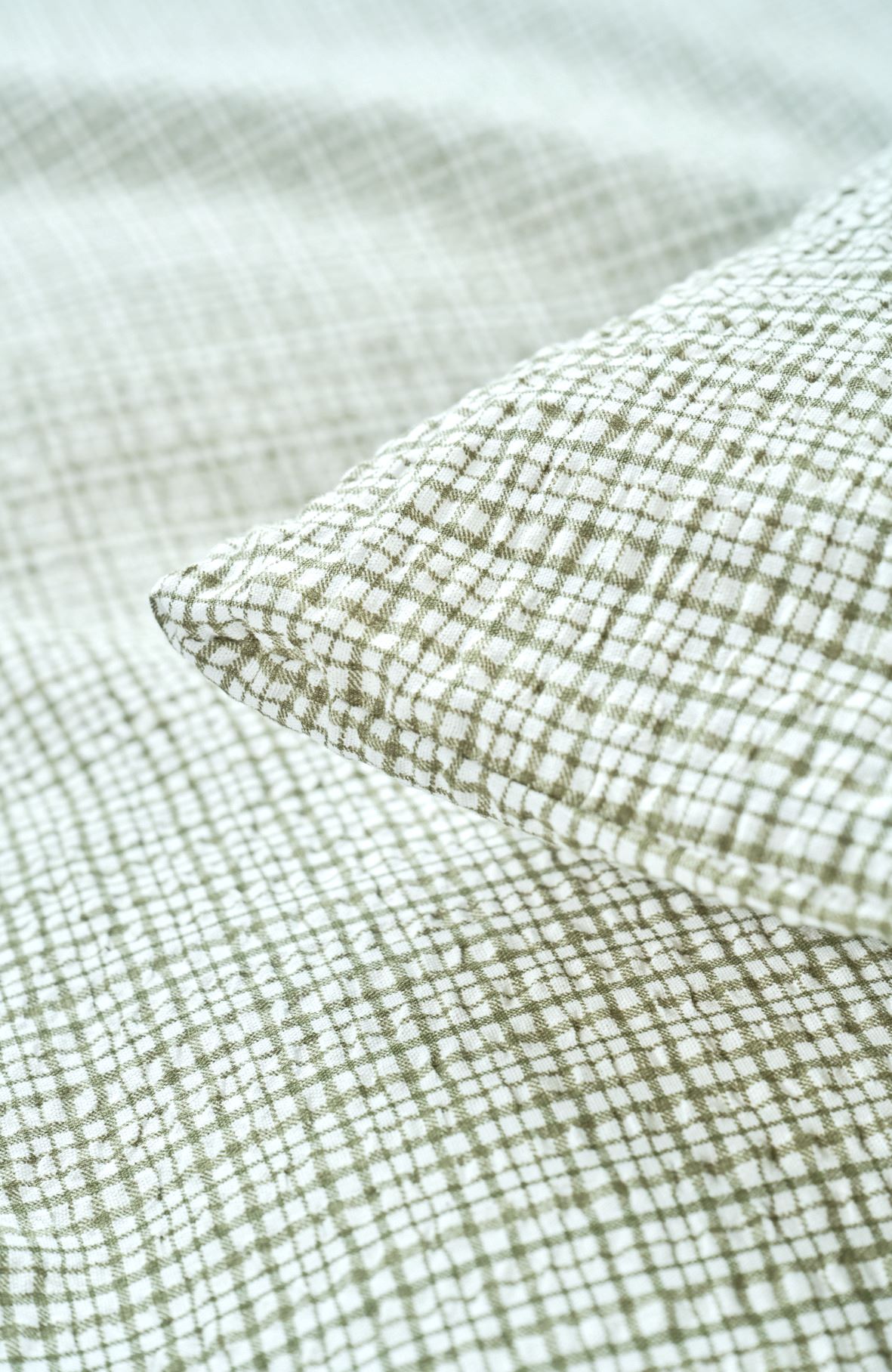 Pussilakanasetti kreppipuuvillaa oliivinvihreä - 3