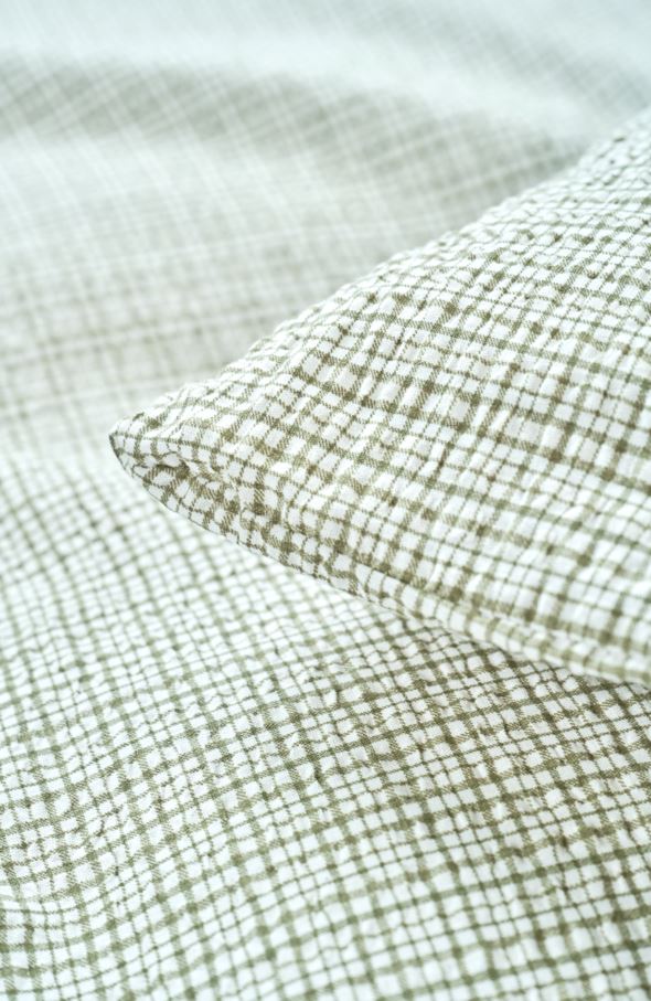 Pussilakanasetti kreppipuuvillaa oliivinvihreä - 3