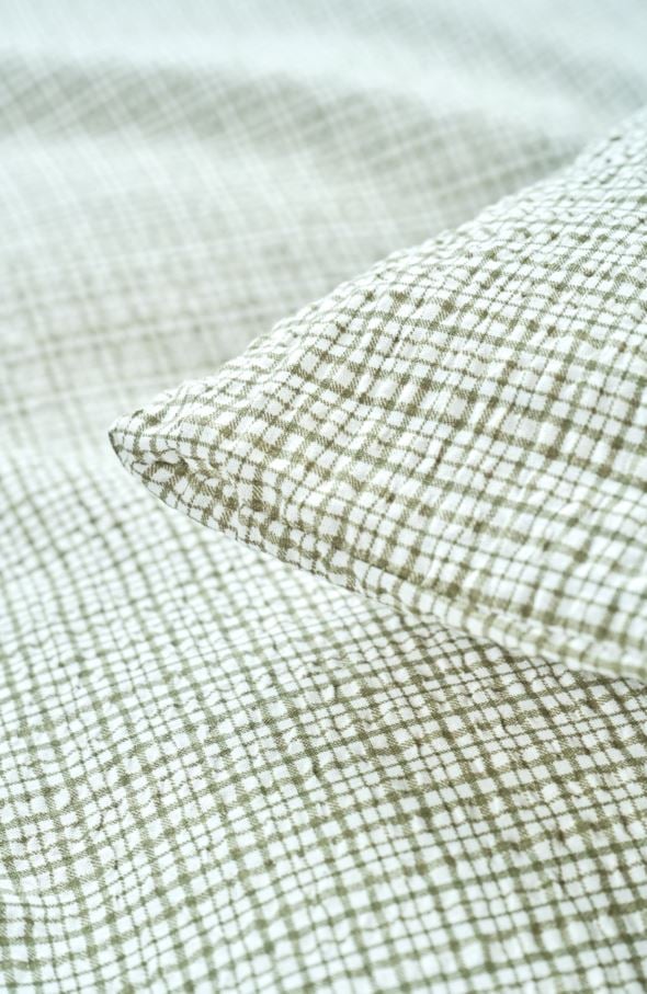 Pussilakanasetti kreppipuuvillaa oliivinvihreä - 3