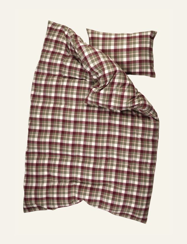 Pussilakanasetti lankavärjättyä flanellia moniväri - 3