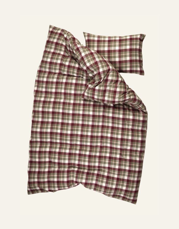 Pussilakanasetti lankavärjättyä flanellia moniväri - 3