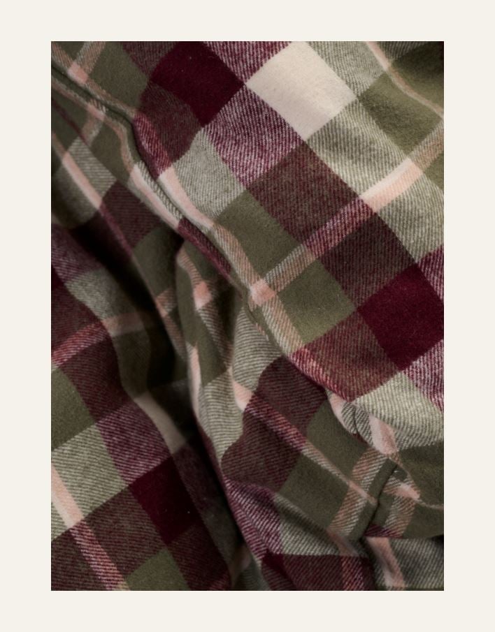 Pussilakanasetti lankavärjättyä flanellia moniväri - 2